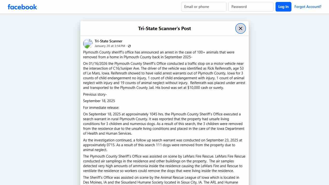 Plymouth County sheriff’s office has... - Tri-State Scanner Facebook